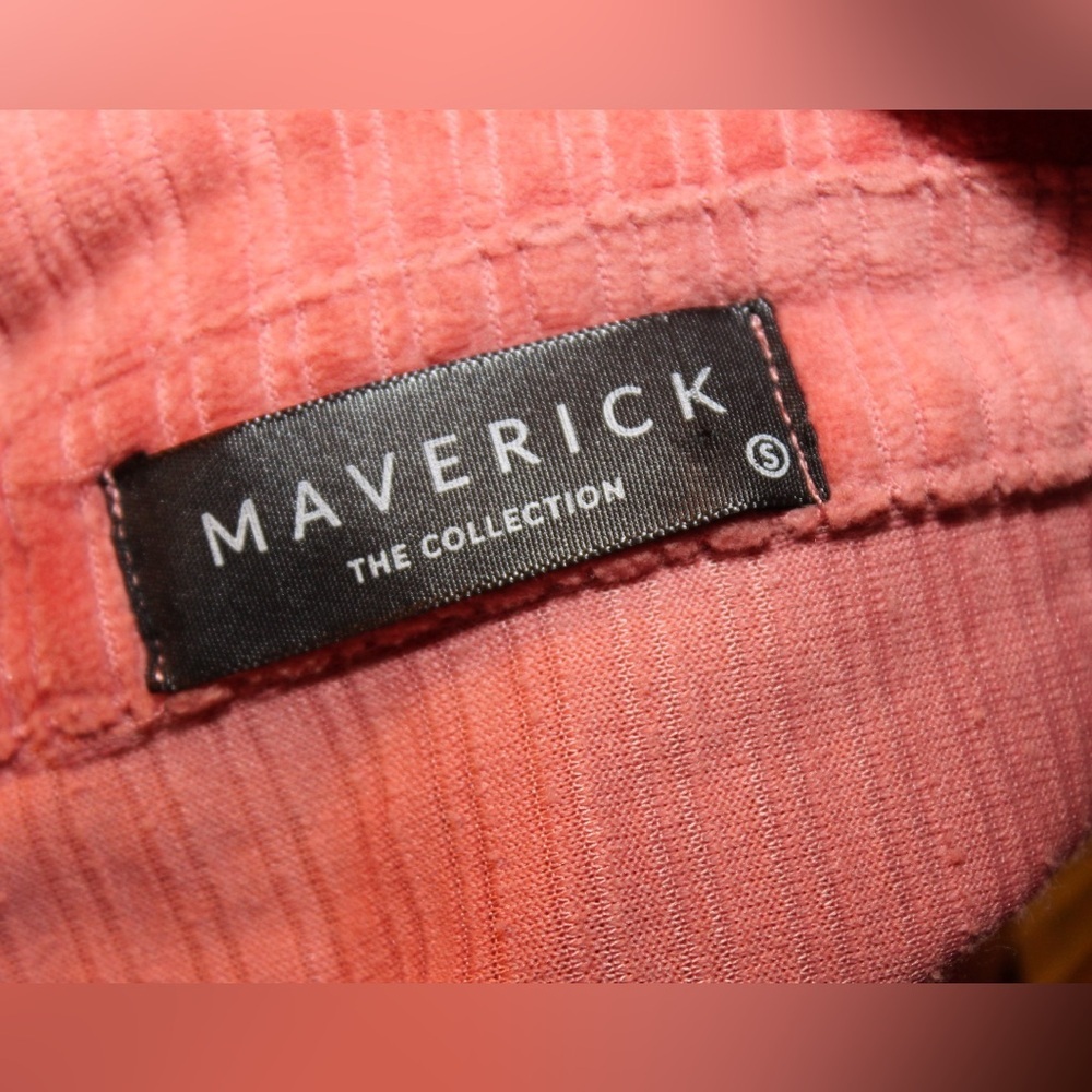 Maverick The Collection Corduroy Cropped Jacket Women’s Small Coral Pink - Picture 3 of 3